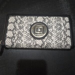 Liz Claiborne Black and White Wallet with Textured Design